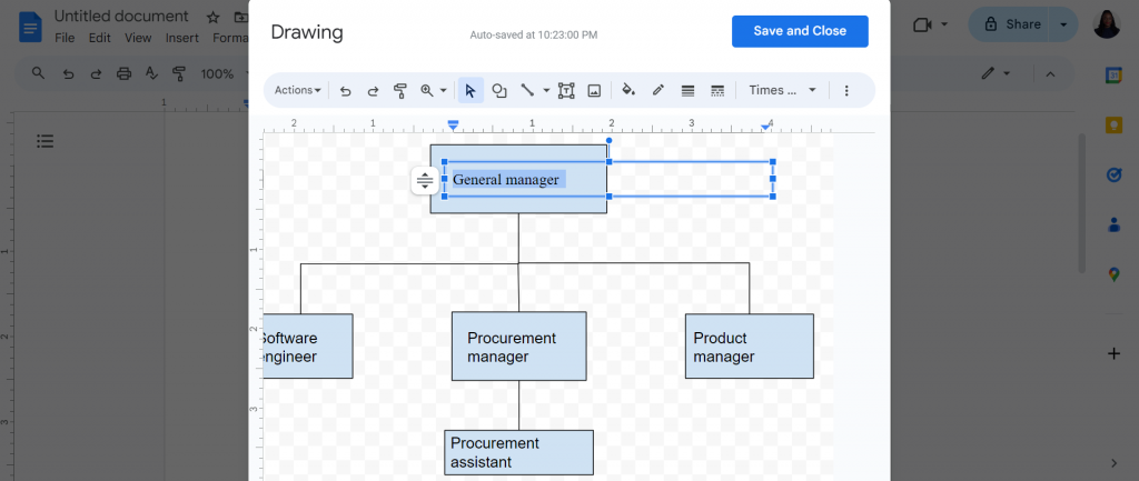 editing font style google docs org chart 