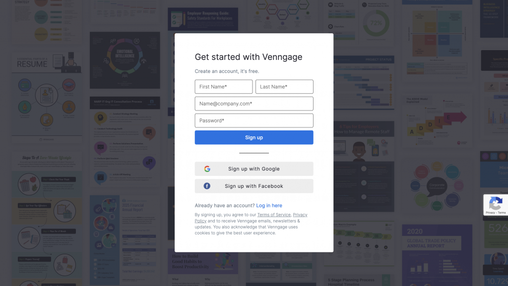 venngage sign up