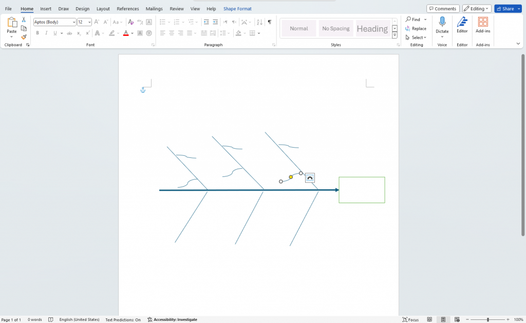 adding fishbone diagram branches word