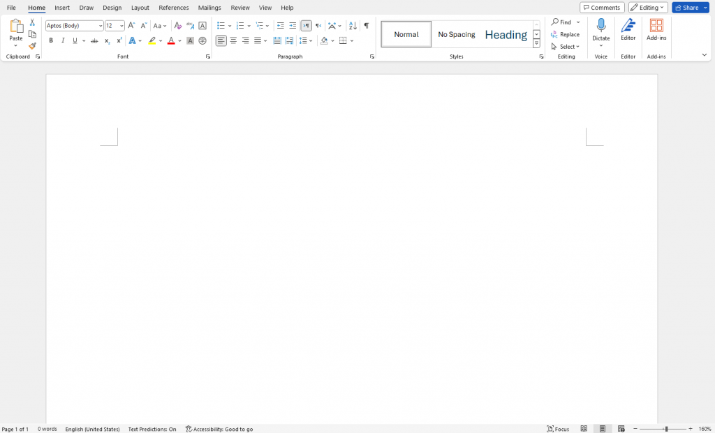 blank word document word