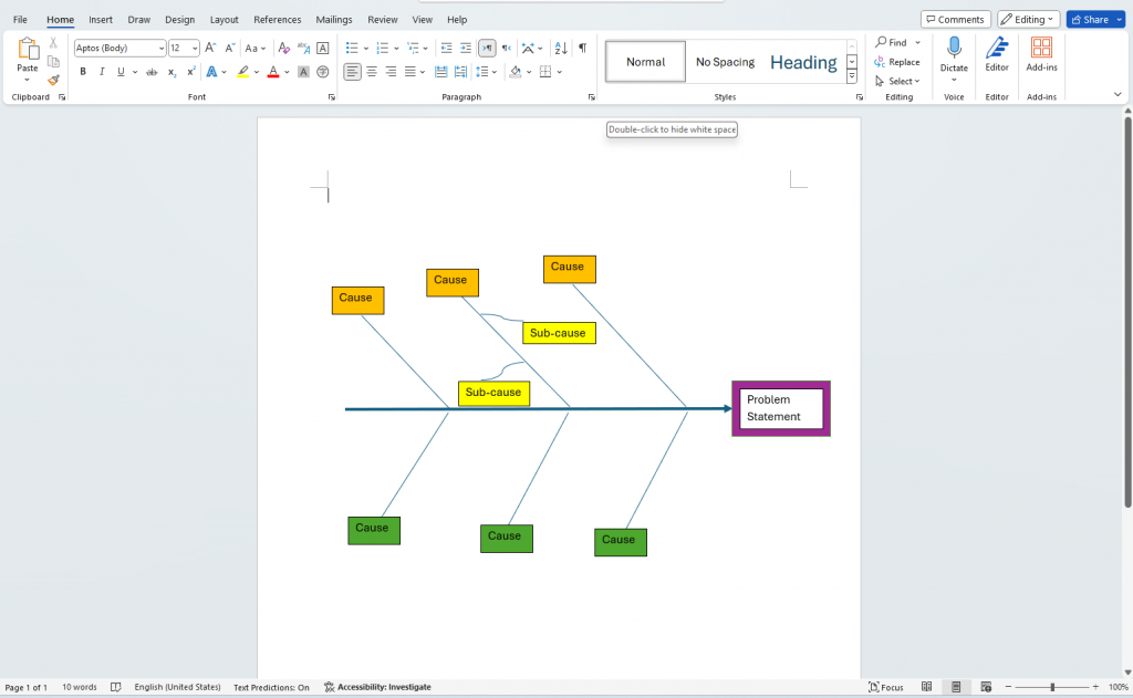 customize fishbone diagram word