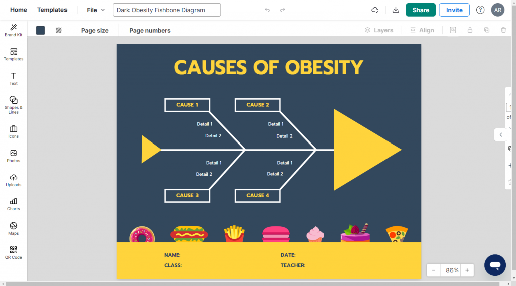 fishbone diagram template venngage