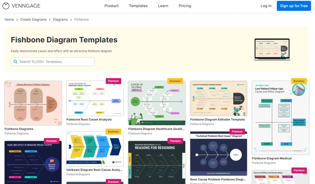 fishbone diagram templates page venngage