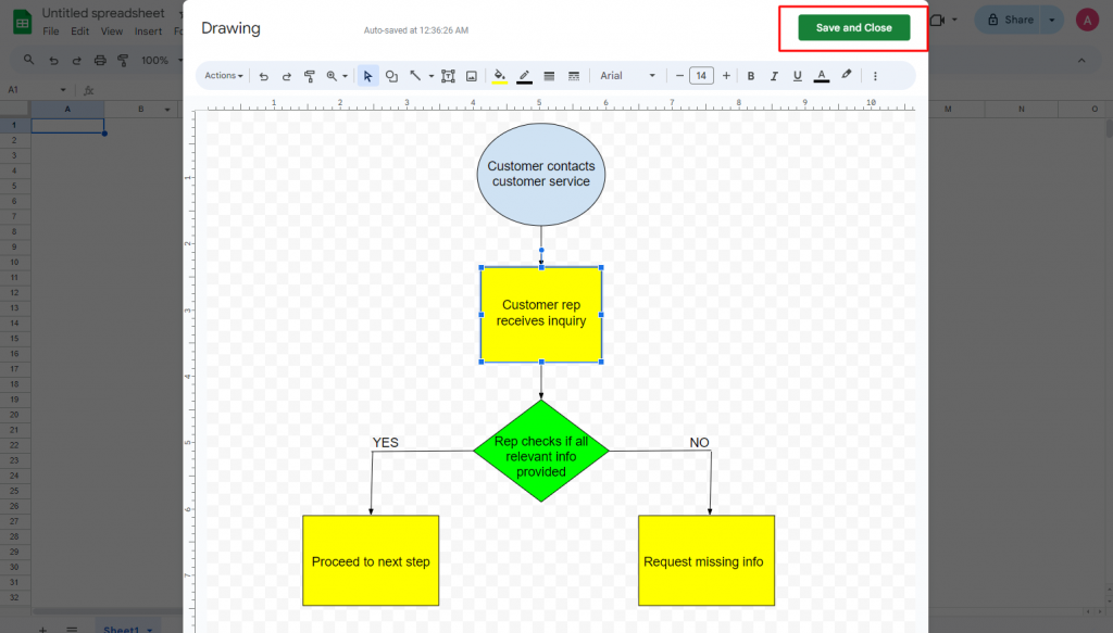 save and close google sheets flowchart 