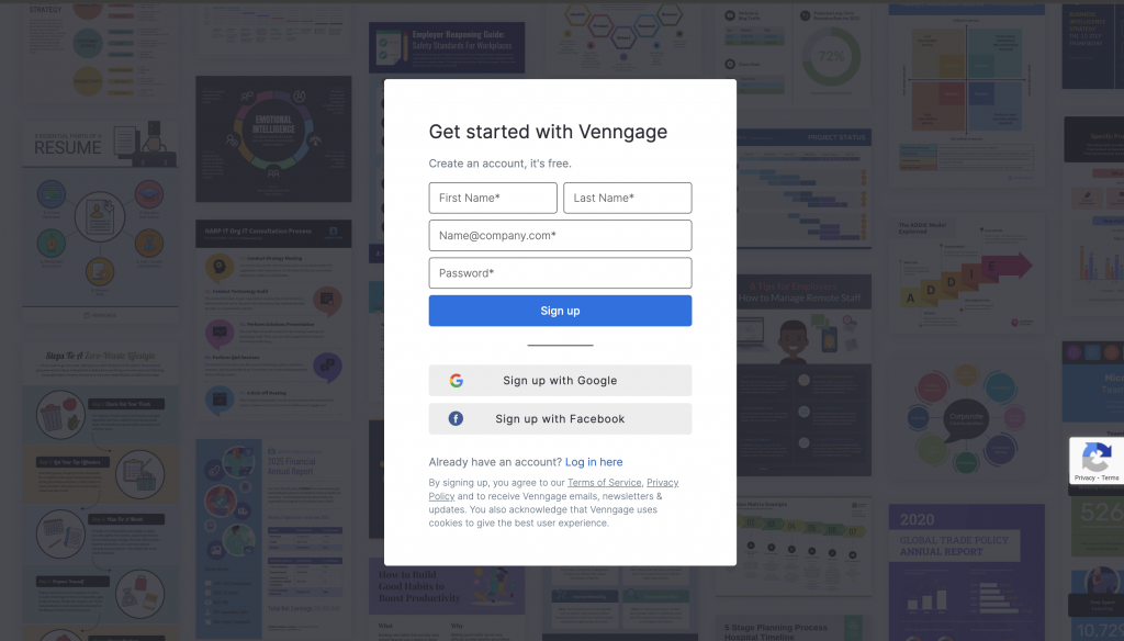 venngage sign up