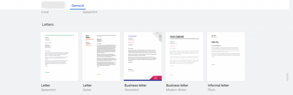 letter templates google docs