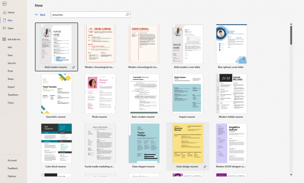 Does Word Have Resume Templates Does Word Have Resume Templates