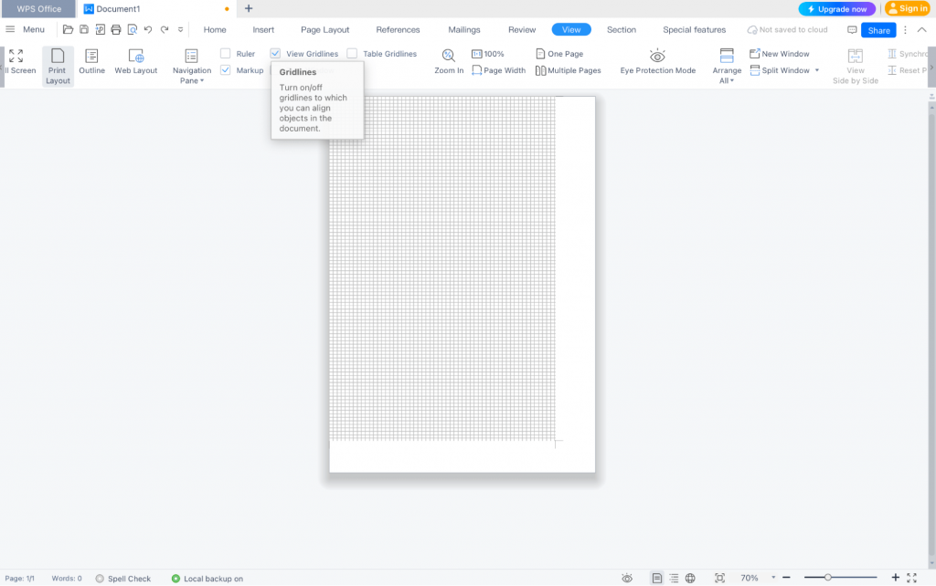 Add gridlines in Word