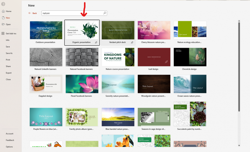 powerpoint nature theme