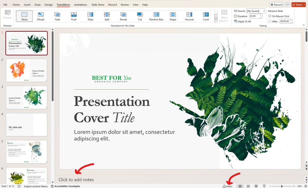 powerpoint presenter notes