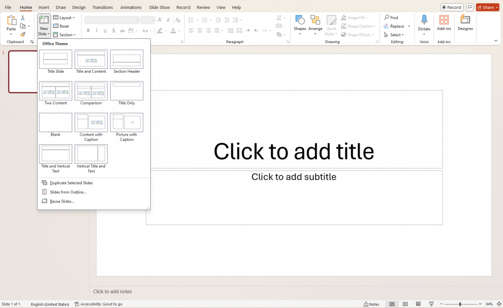 powerpoint slide layout