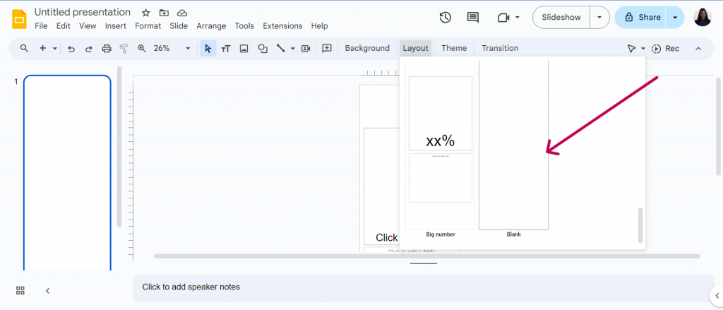 blank presentation layout google slides