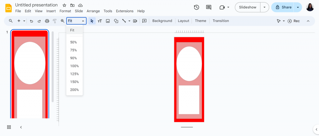 fit to screen google slides