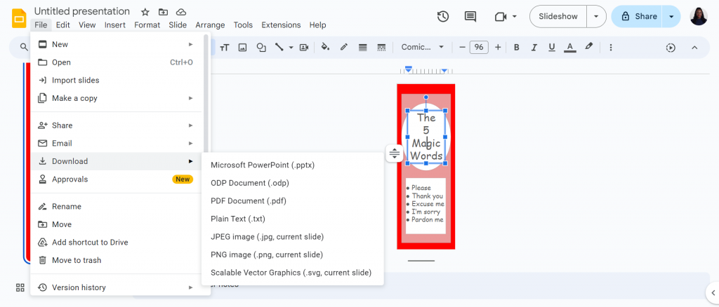 file download google slides