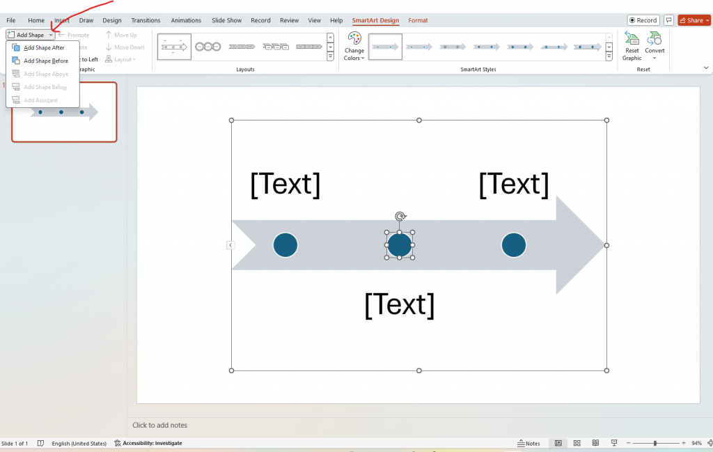 add shape timeline powerpoint