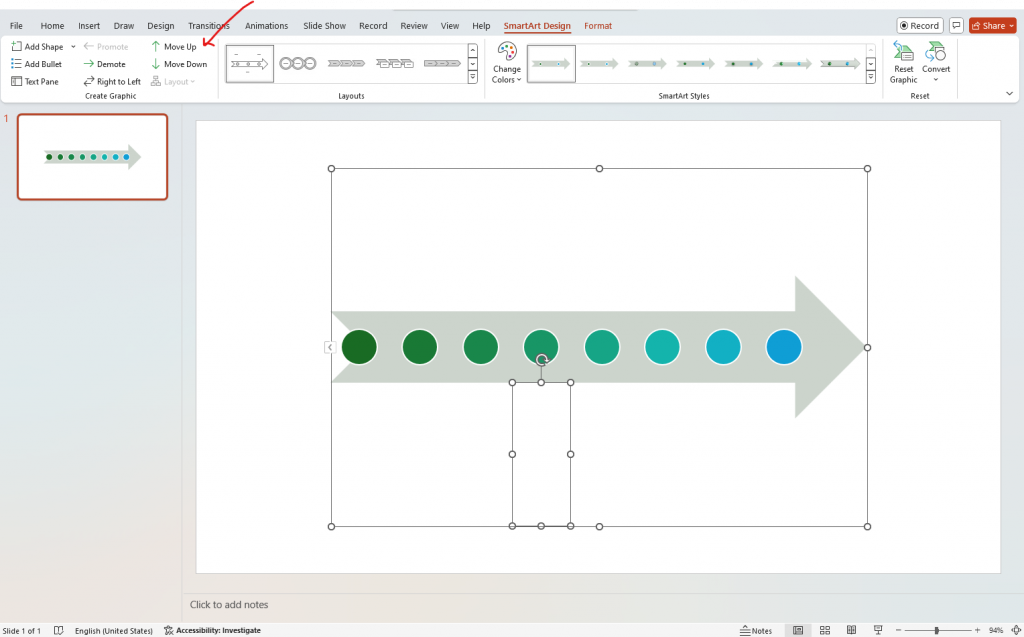 powerpoint move up and move down