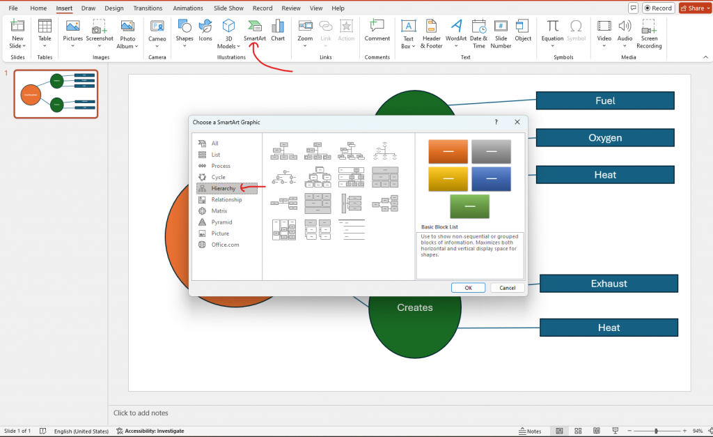 concept map smartart