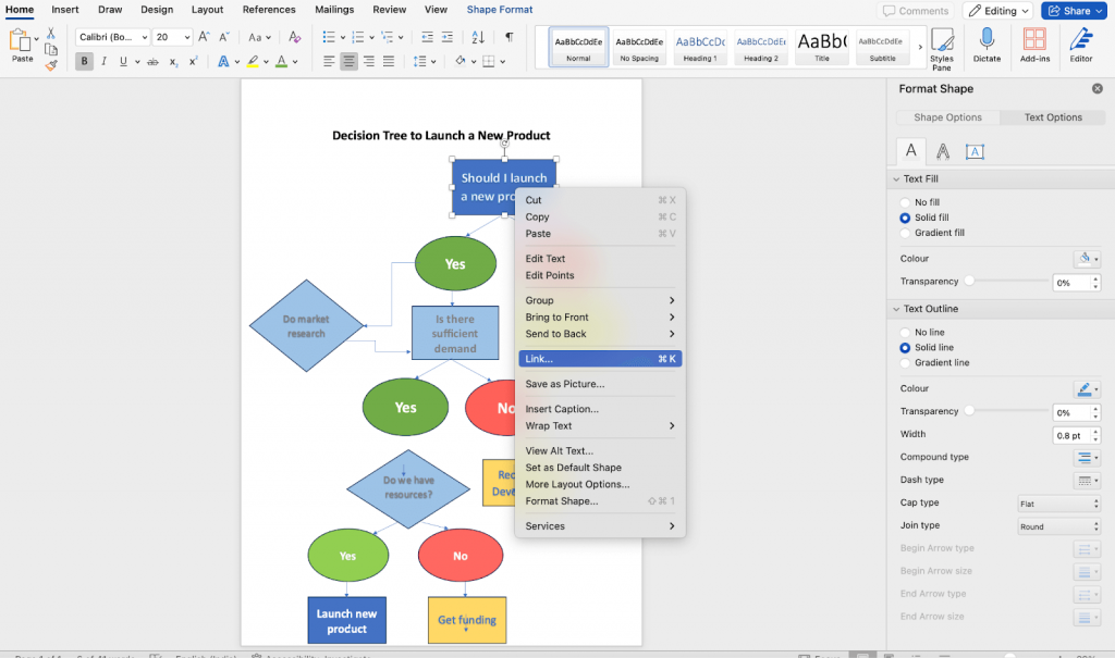 Add links to decision tree nodes