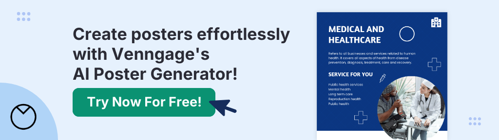 Banner with a call-to-action to Venngage's AI Poster Generator page