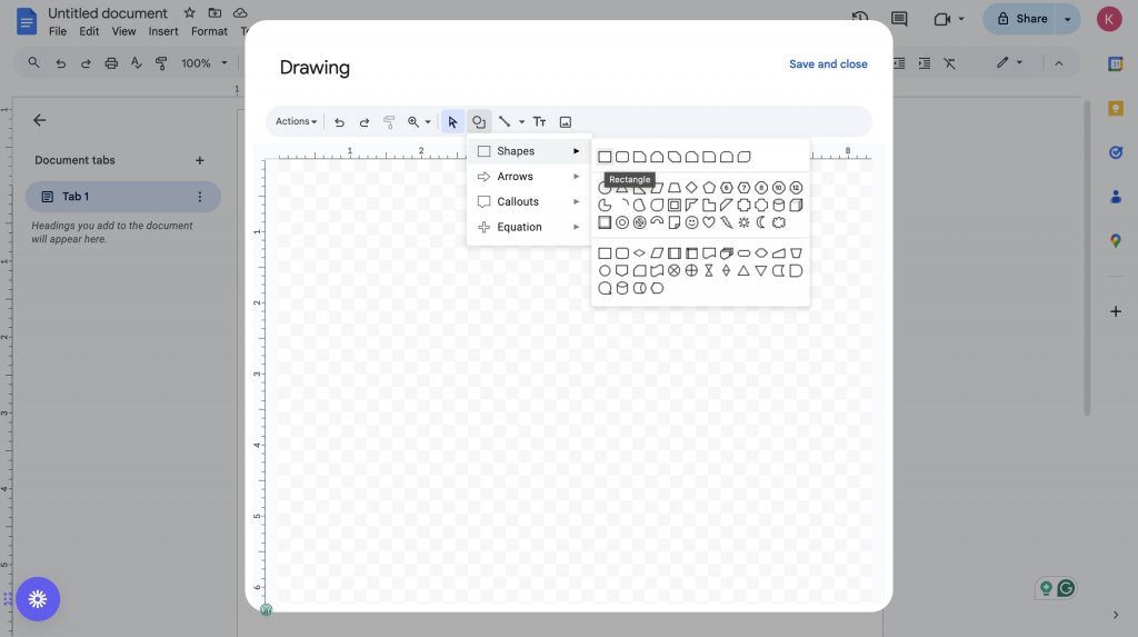 Screenshot 3: How To Add Shapes in Drawing Tool