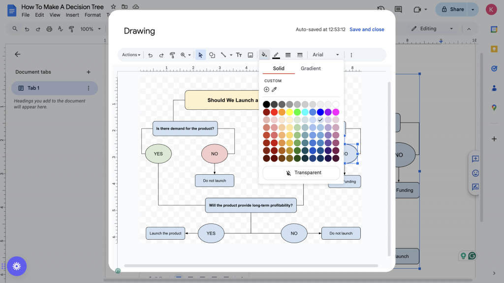 Screenshot 7: How To Customize Your Decision Tree in Google Docs