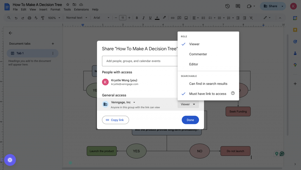 Screenshot 9: How To Share Your Decision Tree in Google Docs