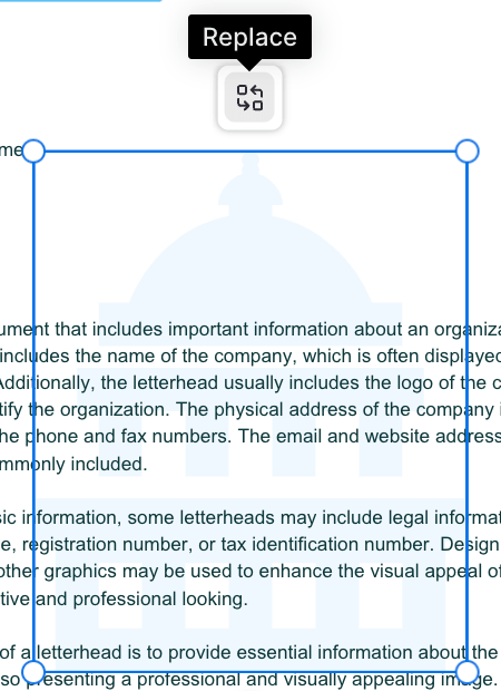 how to replace an image in a letterhead