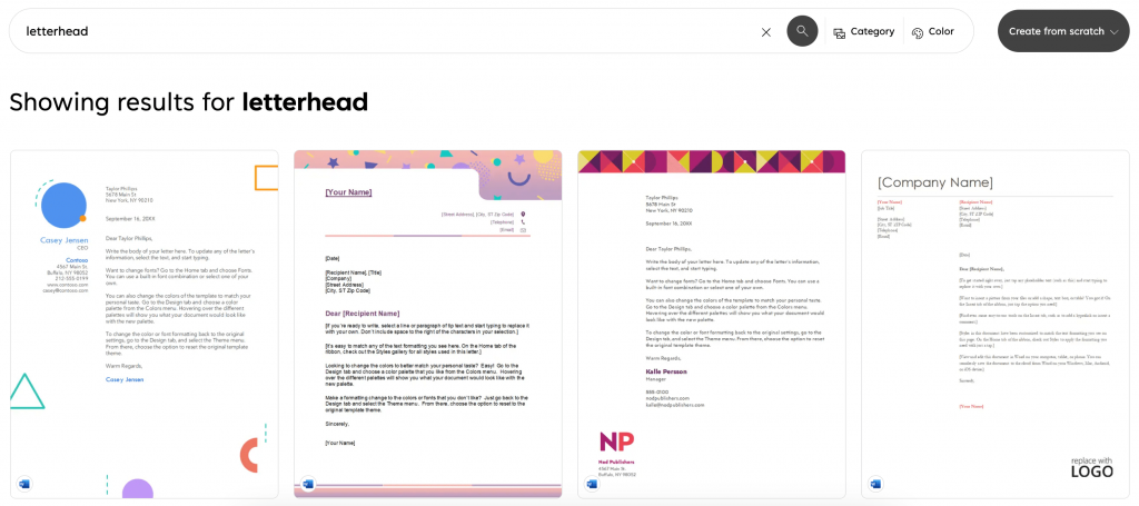 microsoft letterhead templates