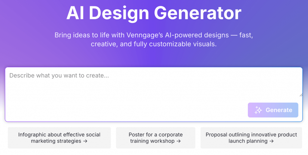 Venngage AI Design Generator