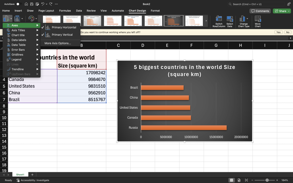 Step 4 – Format labels, axis titles and gridlines