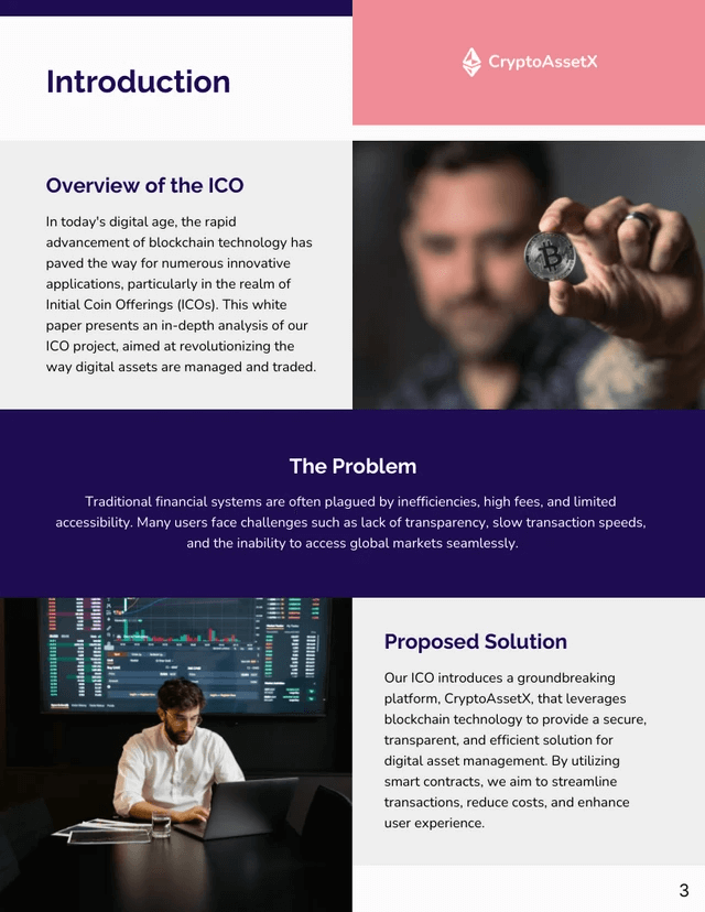 Initial Coin Offerings ICO White Paper Template