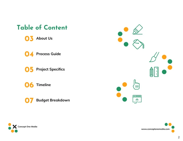 Green & Orange Color Marketing Proposal Template

