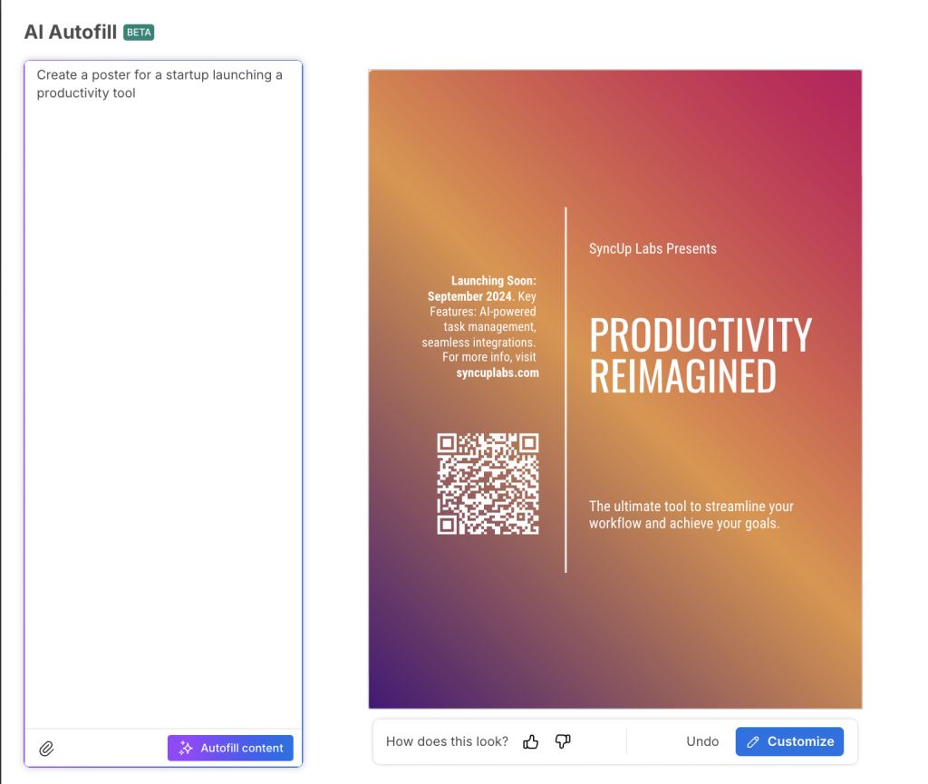 How to use AI Autofill feature in Venngage