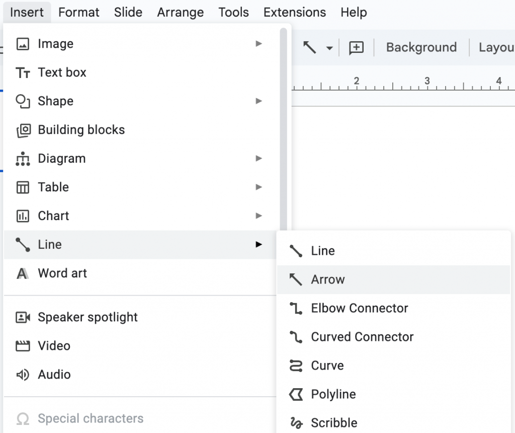 how to add a line in google slides