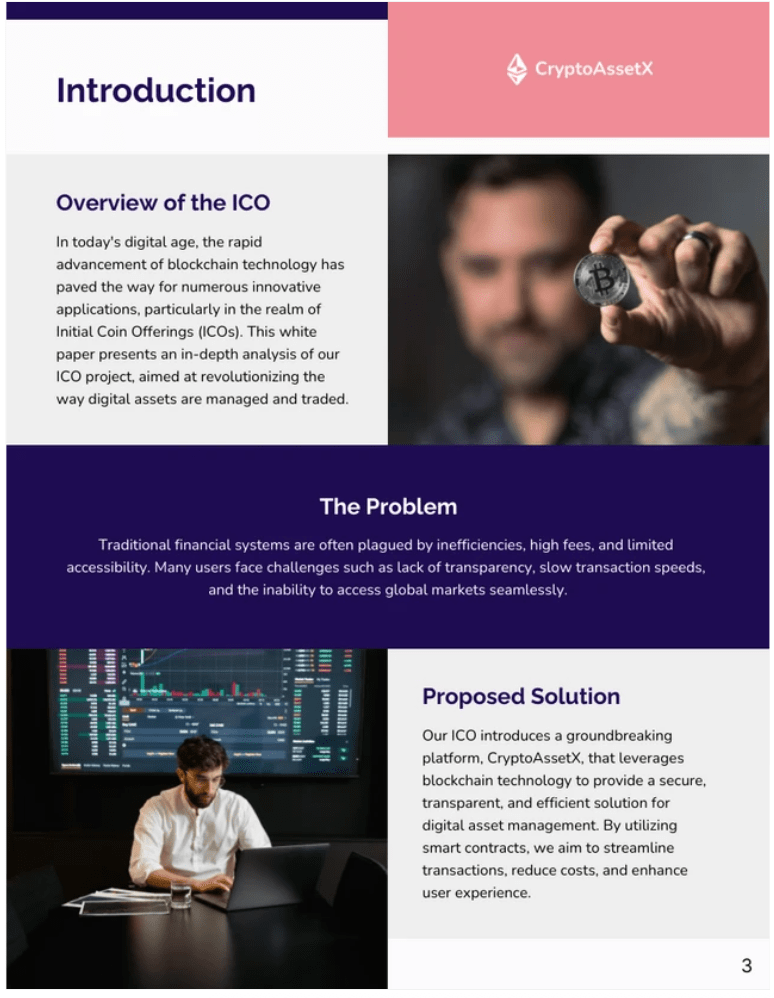 Initial Coin Offerings ICO White Paper Template