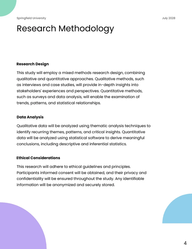 Business & Economy Research Proposal Template