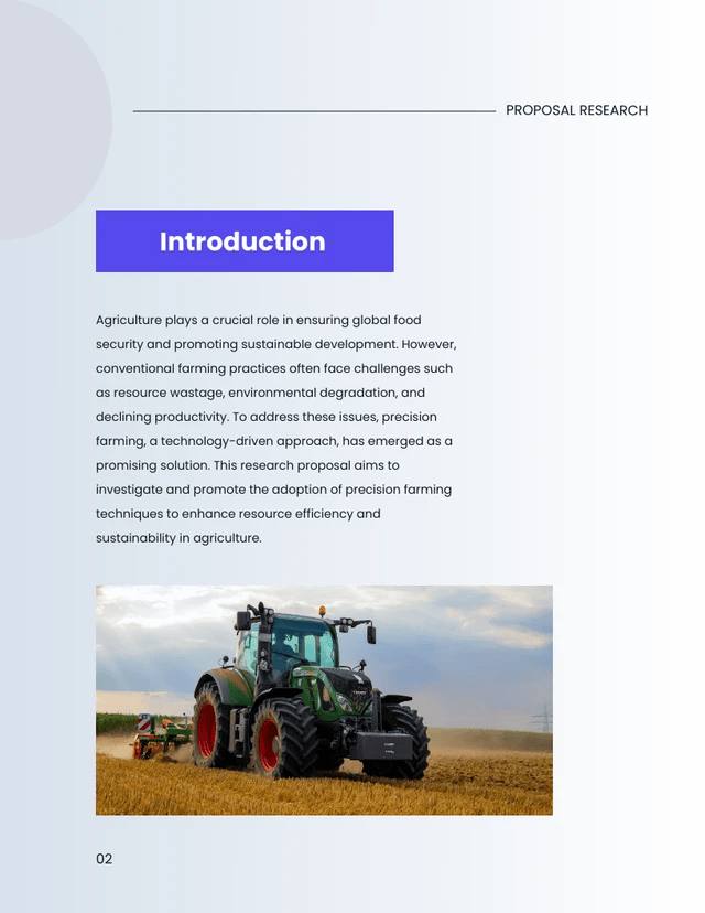 Gradient Green Farming Research Proposal Template