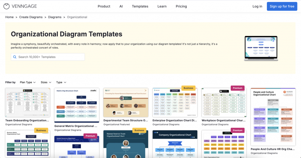 Venngage's Org Chart Template Library