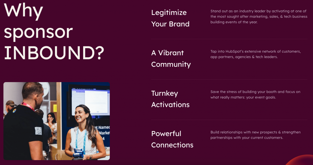 HubSpot Inbound event sponsorship example