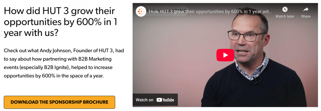 B2B Ignite Event Sponsorship pitch