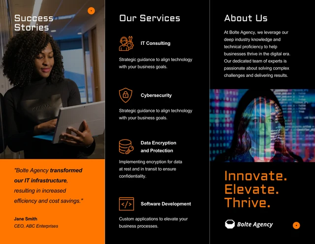 Technology Company Profile Tri-fold Brochure Template
