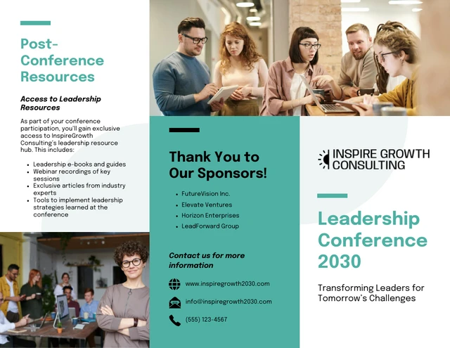 Leadership Conference Agenda Brochure Template
