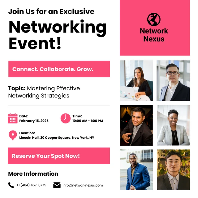 Networking Event Announcement Square LinkedIn Post Template