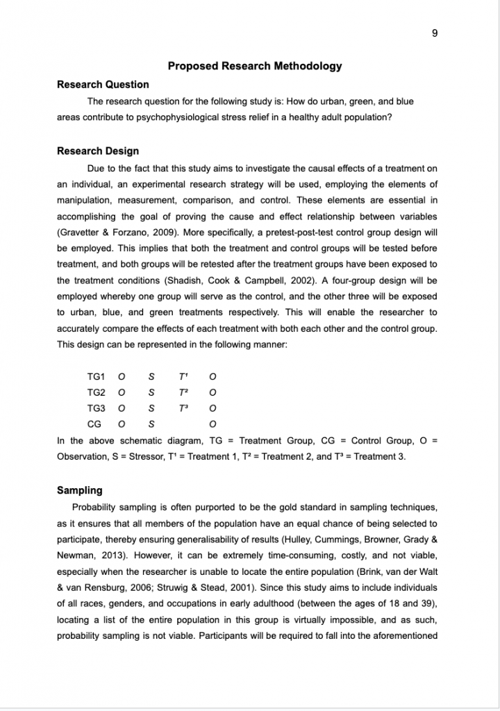 Research design taken from a sample PhD level research proposal
