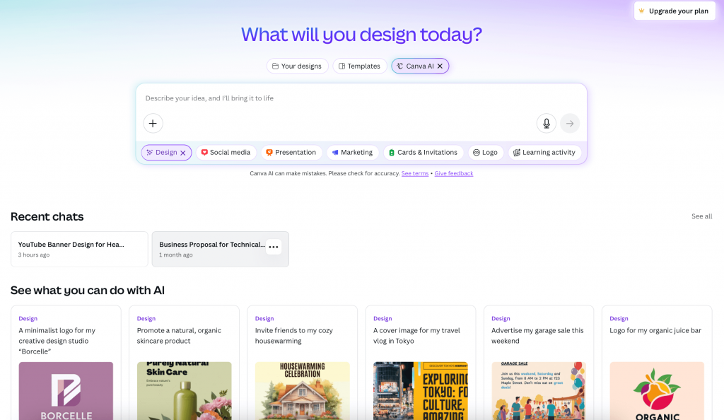 Canva design tool