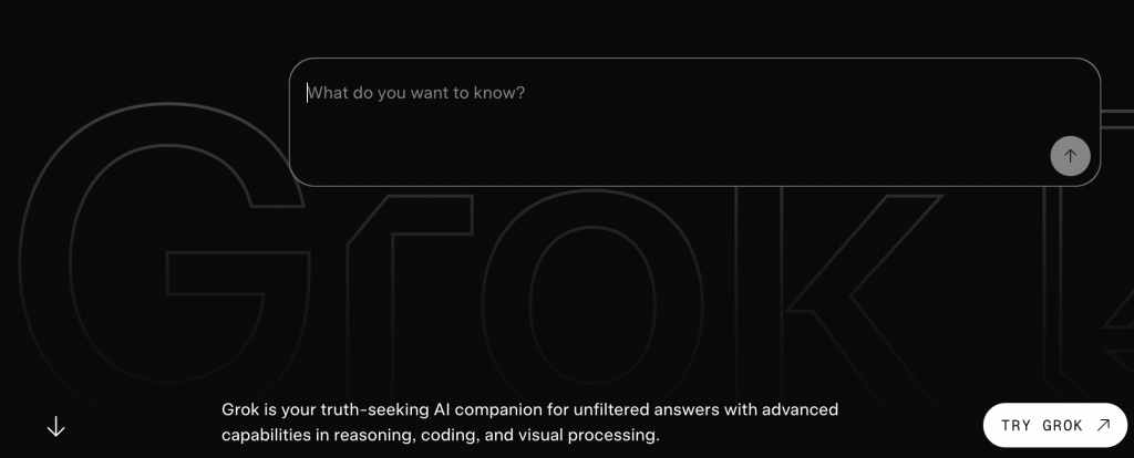 Grok uses conversational intelligence and comes with canvas style interface