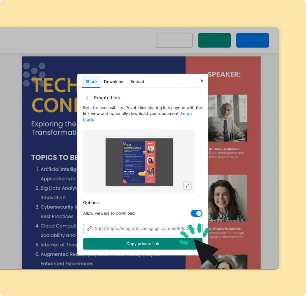 Venngage has a great collaboration-friendly features