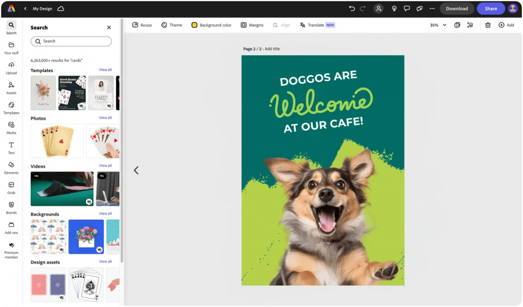 Adobe Express poster design app