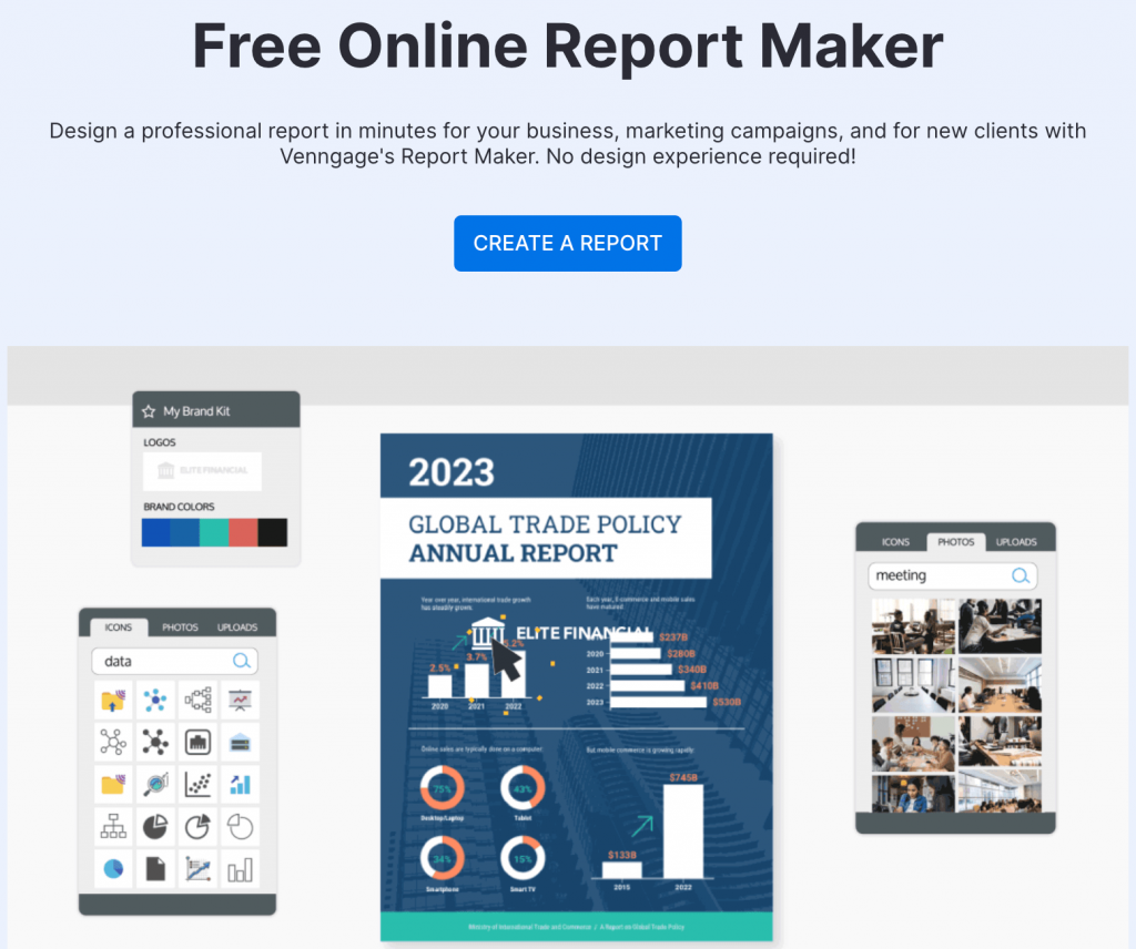 Venngage's free online report maker