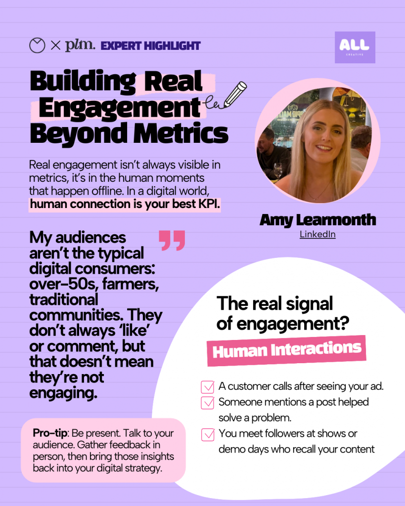 Amy Learmoth expert highlight on building real engagement beyond metrics